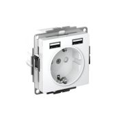 ATLASDESIGN РОЗЕТКА 16А с 2 USB A+A, 5В/2,4А, 2х5В/1,2А, механизм, БЕЛЫЙ
