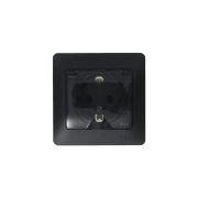 GLOSSA Розетка с заземлением со шторками с крышкой IP44 антрацит в сборе