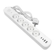 Удлинитель LUX 5 гнезд 2USB 2,4А+2type-C 3 метра 1,5мм2