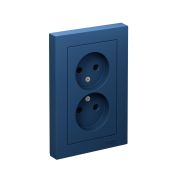 ATLASDESIGN РОЗЕТКА двойная без заземления,16А, в сборе, АКВАМАРИН