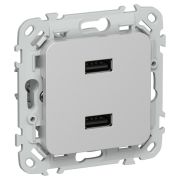 FLITE Розетка USB A+A 3,1А РЮ-2-ФлА алюминий IEK