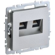 BRITE Розетка двойная RJ11+RJ45 кат.5E РК/Т12-БрА алюминий