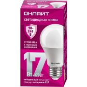 Лампа светодиодная 17 Вт OLL-A60-17-230-4K-E27 PRO 90-240В