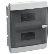Корпус пластиковый встраиваемый на 18 модулей ЩРВ-П-18 IP41 UNION Compact черная прозрачная дверь