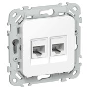 FLITE Розетка 2-местная компьютерная RJ45 категория 6 UTP РК6-2-0-ФлБ белый IEK