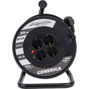 Удлинитель силовой УК30 с термозащитой 4 места 2P+PE/30м 3х1.5мм2 GENERICA