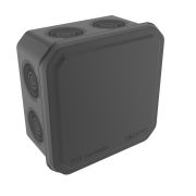 Коробка ответвительная с 8+2 кабельными вводами д.25/20 мм, IP55, 100х100х50 мм, черная