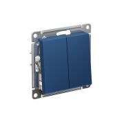 ATLASDESIGN 2-клавишный ВЫКЛЮЧАТЕЛЬ, сх.5, 10АХ, быстрозажимные клеммы, АКВАМАРИН