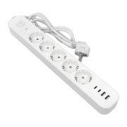 Удлинитель LUX 5 гнезд 2USB 2,4А+2type-C 1,5 метра 1,5мм2