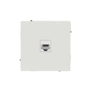 Компьютерная розетка RJ-45 без шторки, кат.6А одинарная,KANT, белый песок
