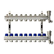 Коллекторная группа FHF-9R set 9 контуров 1'x3/4' c воздухоотводчиками и кронштейнами