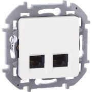 Розетка компьютерная двойная RJ45 категория 5Е UTP белый INSPIRIA