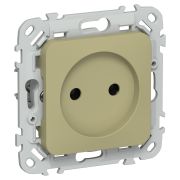 FLITE Розетка без заземления без защитных шторок безвинтовое крепление 10А РС01-1-ФлО оливковый IEK