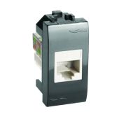 BRAVA Розетка компьютерная RJ45 (разъем PcNet) 1 модуль категория 5е черная