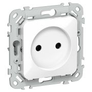 FLITE Розетка без заземления без защитных шторок безвинтовое крепление 10А РС01-1-ФлБ белый IEK