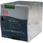 Блок питания AC-DC, 960Вт, ККМ, вход 180-264В AC, 47-63Гц,254-370В DC, выход 24В,40A, рег. вых 24-28В, в кожухе на DIN-рейку