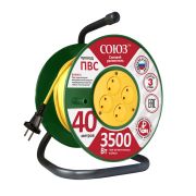 Удлинитель Союз силовой на катушке с 4 гнезда 3500 Вт 40м