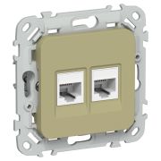 FLITE Розетка 2-местная компьютерная RJ45 категория 5Е UTP РК5е-2-0-ФлО оливковый IEK