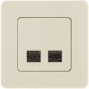 Розетка компьютерная двойная RJ45 категория 6 UTP слоновая кость INSPIRIA