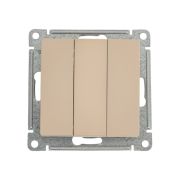 ATLASDESIGN выключатель трехклавишный, сх.1+1+1, 10АХ, механизм, ПЕСОЧНЫЙ