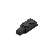 Колодка 2х розетка двойная 2К+З каучуковая        16А/250В IP44 Чёрная MultiSet