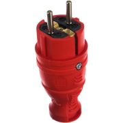Вилка каучуковая з/з прямая 16A IP44 красная V8-RED-IP44