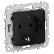 FLITE Розетка с заземлением без защитных шторок 16А РС11-0-ФлЧ черный IEK