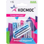 Батарейка  LR03 (АAA) 1.5V Alkaline 6BL, КОСМОС