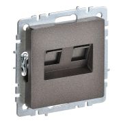 BRITE Розетка двойная RJ11+RJ45 кат.5E РК/Т12-БрТБ темная бронза