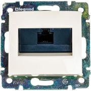 Розетка компьютерная RJ45 категория 5Е UTP с захватами слоновая кость VALENA
