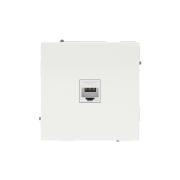 Компьютерная розетка RJ-45 без шторки, кат.6А одинарная,KANT, белая магнолия