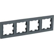 BRITE Рамка 4 поста РУ-4-БрГ графит