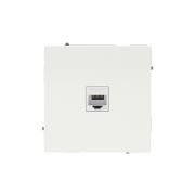 Компьютерная розетка RJ-45 без шторки, кат.5е одинарная, KANT, белый песок