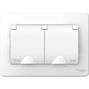 BLANCA скрытой установки ip 44 розетка двойная с заземл. со шторк., 16А, 250В, белый