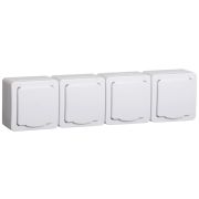 Гермес PLUS Розетка четырехместная наружная белая IP54