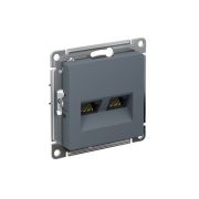 Розетка ATLASDESIGN двойная компьютерная RJ45+RJ45 категория 5E механизм грифель