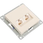 Розетка ATLASDESIGN двойная компьютерная RJ45+RJ45 категория 5E механизм бежевый