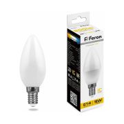 Лампа светодиодная LED 9вт E14 теплый матовая свеча