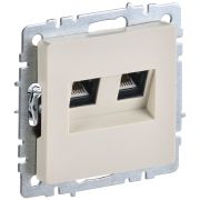 BRITE Розетка двойная RJ11+RJ45 кат.5E РК/Т12-БрКр бежевый