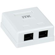 Розетка информационная настенная RJ-45 категория е 2 порта