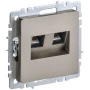 BRITE Розетка компьютерная двойная RJ45 кат.5E РК10-2-БрШ шампань