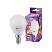Лампа светодиодная LED 9Вт Е14 холодный матовый шар
