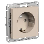 ATLASDESIGN РОЗЕТКА с заземлением со шторками, 16А, механизм, ПЕСОЧНЫЙ