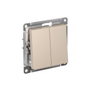 ATLASDESIGN выключатель двухклавишный, сх.5, 10АХ, механизм, ПЕСОЧНЫЙ