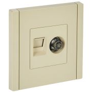 FORTE&PIANO Розетка двойная TV+RJ45 кат.5E FP436 ваниль IEK
