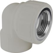 Угольник комбинированный 20x3/4' ВР переходной, полипропиленовый PPR, серый