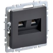 BRITE Розетка компьютерная двойная RJ45 кат.5E РК10-2-БрГ графит