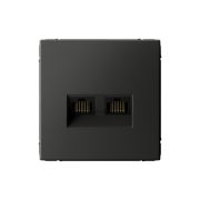 ARTGALLERY РОЗЕТКА двойная компьютерная RJ45+RJ45, кат. 5е, механизм, БАЗАЛЬТ