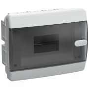 Корпус пластиковый встраиваемый на 8 модулей ЩРВ-П-8 IP41 UNION Compact черная прозрачная дверь