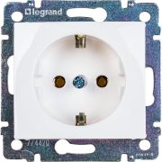 Розетка 1-местная с заземлением без защитных шторок 16А белый VALENA DIY